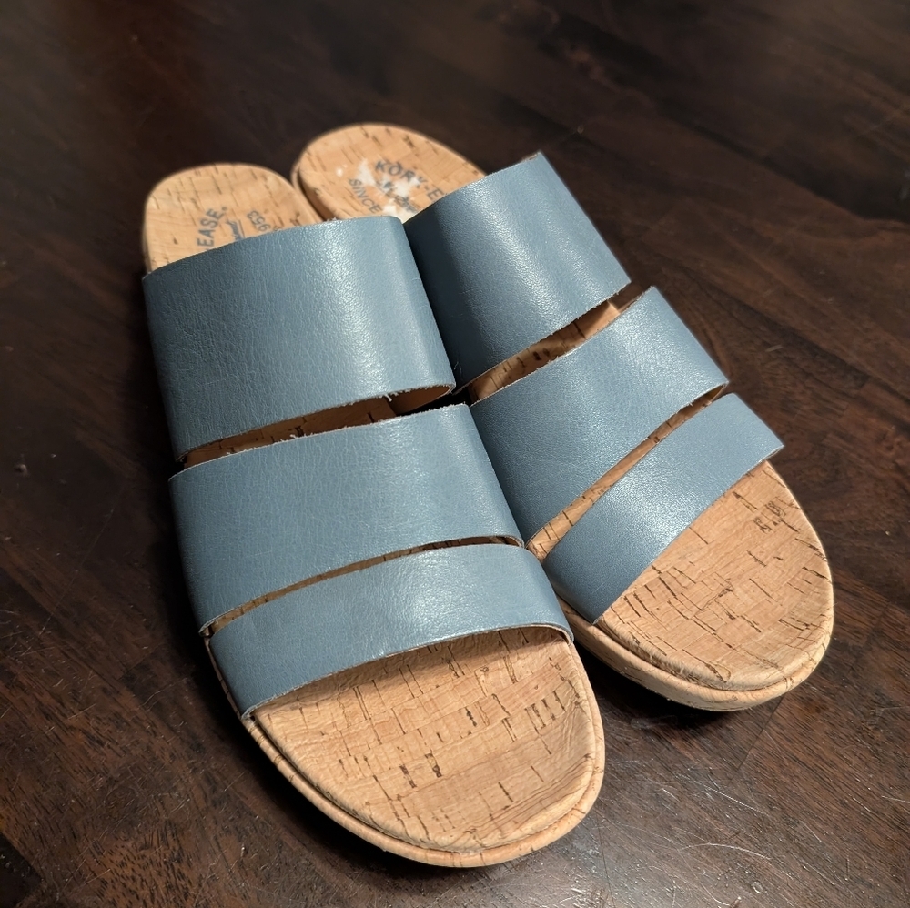 Kork-ease Blue Leather Sandals, Women's 11, EUC